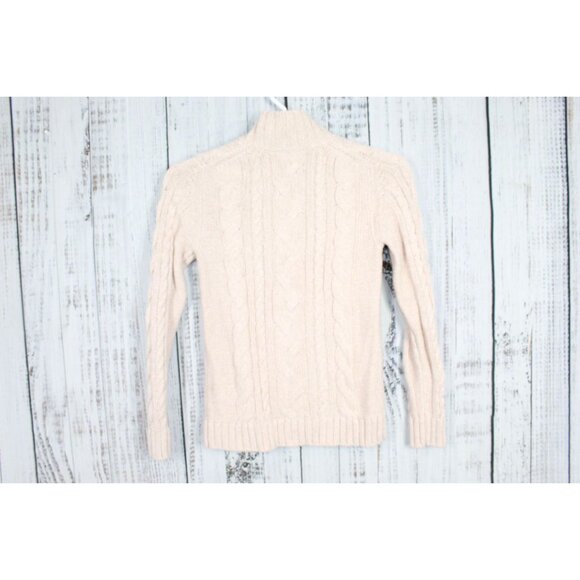 LL Bean Double L Cable Sweater Zip Cardigan Pink Size Small - Picture 7 of 10